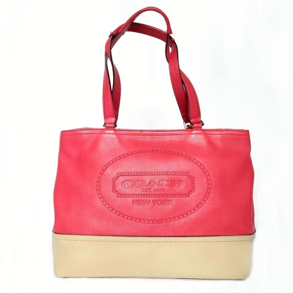 COACH SIGNATURE EMBOSSED SHOPPER - Picture 1 of 7